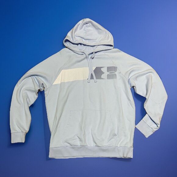 Under Armour Sweatshirt Mens Large Light Blue UA Rival Fleece Hoodie - Picture 1 of 7